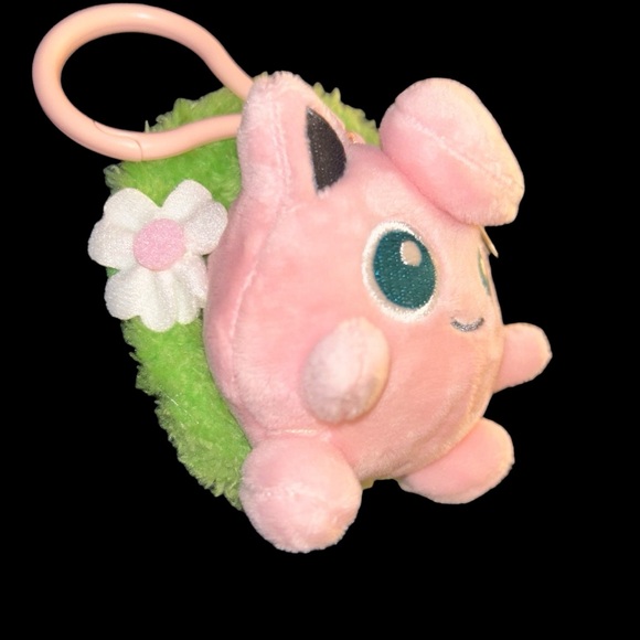 Genuine Pokemon Jigglypuff with Flowers Authentic Tags Soft Plush Keychain - Picture 2 of 6